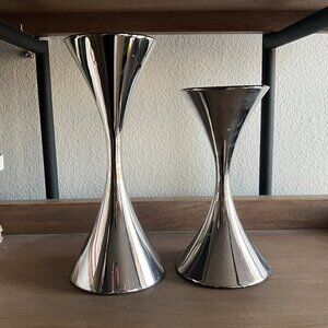 Set of 2 Robert Welch pillar-sized candlesticks